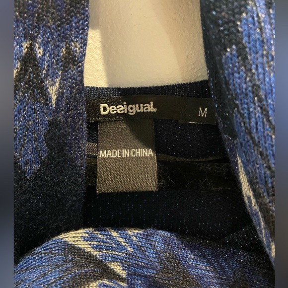 ✨Desigual Sparkly ✨knit dress with sequins& shiny threads+its scarf 🤩 - Picture 5 of 15